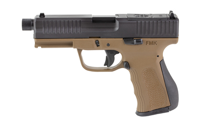 FMK FMKG49TBB G3 Full Size Frame 9mm Luger 14+1 4.50" Polished Threaded Barrel, Black Carbon Steel Optic Ready/Serrated Slide, Burnt Bronze Polymer Frame w/Accessory Rail, Textured Grip