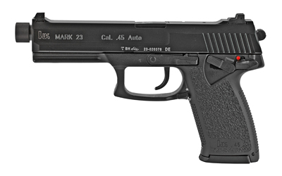 HK 81000078 Mark 23  45 ACP 12+1 5.87" Black Steel Threaded Barrel, Serrated Steel Slide, Polymer Frame, Black Polymer Grip, Ambidextrous