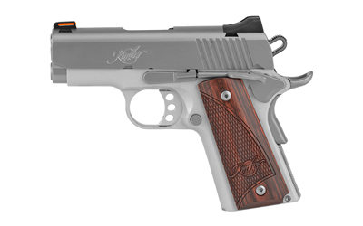 Kimber Mfg, Inc 3200330 Ultra Carry II  45 ACP 7+1 3" Stainless Match Grade Barrel, Satin Silver Serrated Stainless Steel Slide, Satin Silver Aluminum Frame w/Beavertail, Rosewood Grip