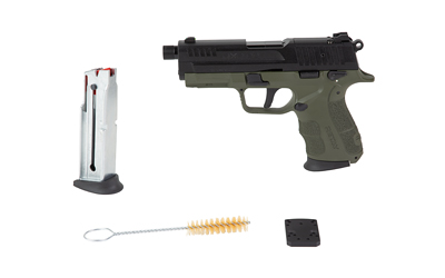 Retay USA RXP22ODBLKS13TH RXP 22 LR 13+1 4" Threaded Barrel, Black Cerakote Optic Ready/Serrated Slide, OD Green Cerakote Polymer Frame w/Accessory Rail, RMR/RMSc Footprint