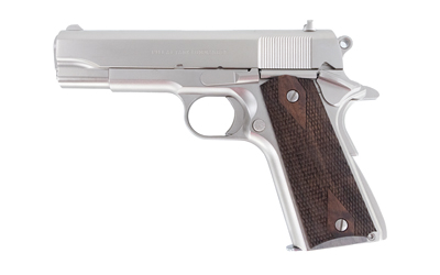 Tisas Arms 10100115 1911 A1 Tank Commander 45 ACP 7+1 4.25" Stainless Steel Barrel, Nickel Carbon Steel Serrated Slide & Frame w/Beavertail, Walnut Grip