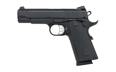 Tisas Arms 10100119 1911  Carry 45 ACP 8+1 4.25" Black Cerakote Carbon Steel Serrated Slide & Frame w/Beavertail, Black Rubber Grip