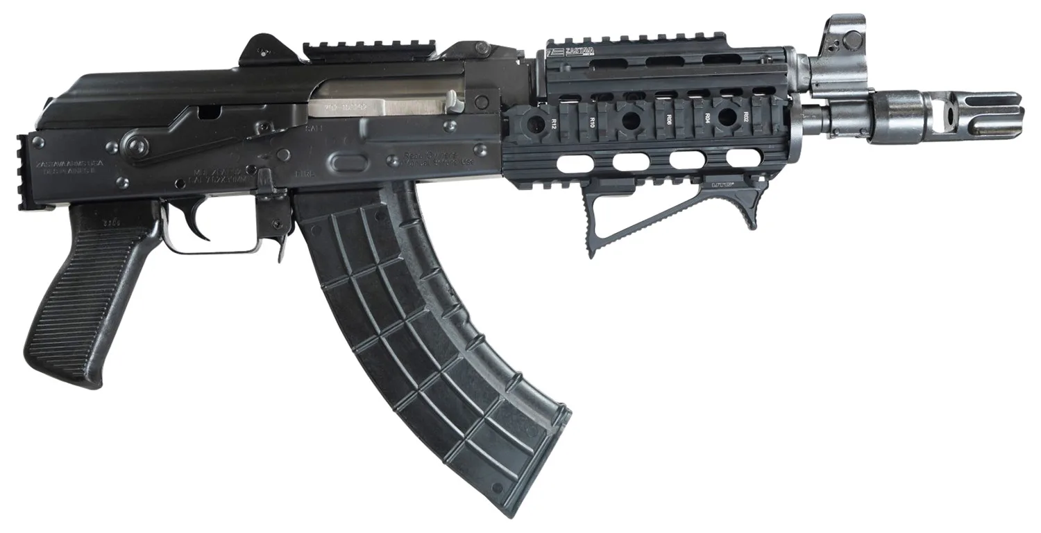 Zastava Arms USA ZPAP M92 — ZPAP92 PIST 7.62X39 BLK TACT QUAD RAIL HANDGUARD