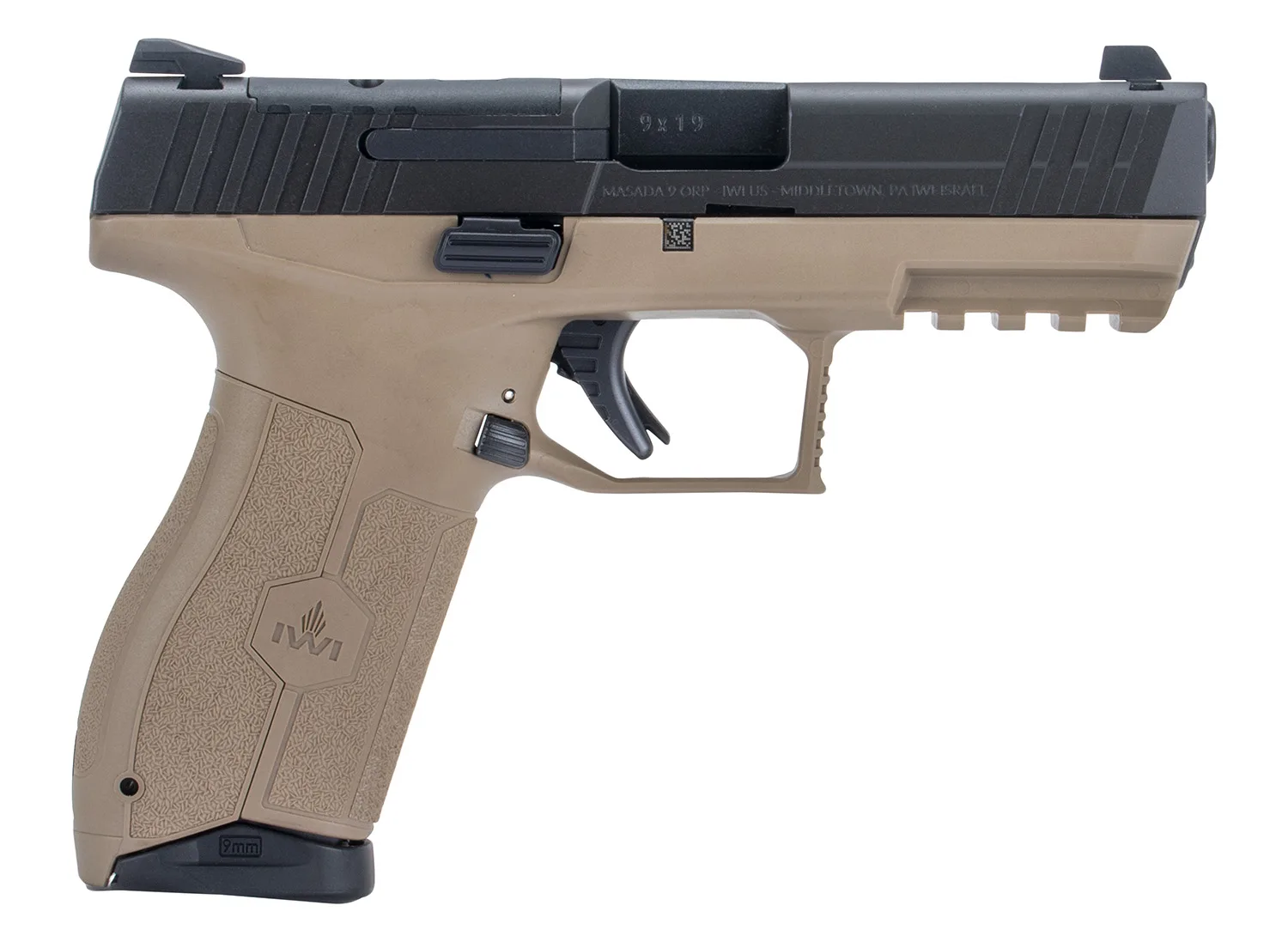 IWI - Israel Weapon Industries Masada 9mm — MASADA OR 9MM POLY 4" FDE 10+1 (2) 10RD MAGS | OPTICS READY