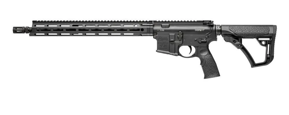 Daniel Defense 0212802081067 DDM4 V7 *CO Compliant 5.56 NATO 16" Black Anodized Aluminum Receiver w/Picatinny Rail, M-LOK Handguard, Black Polymer Stock