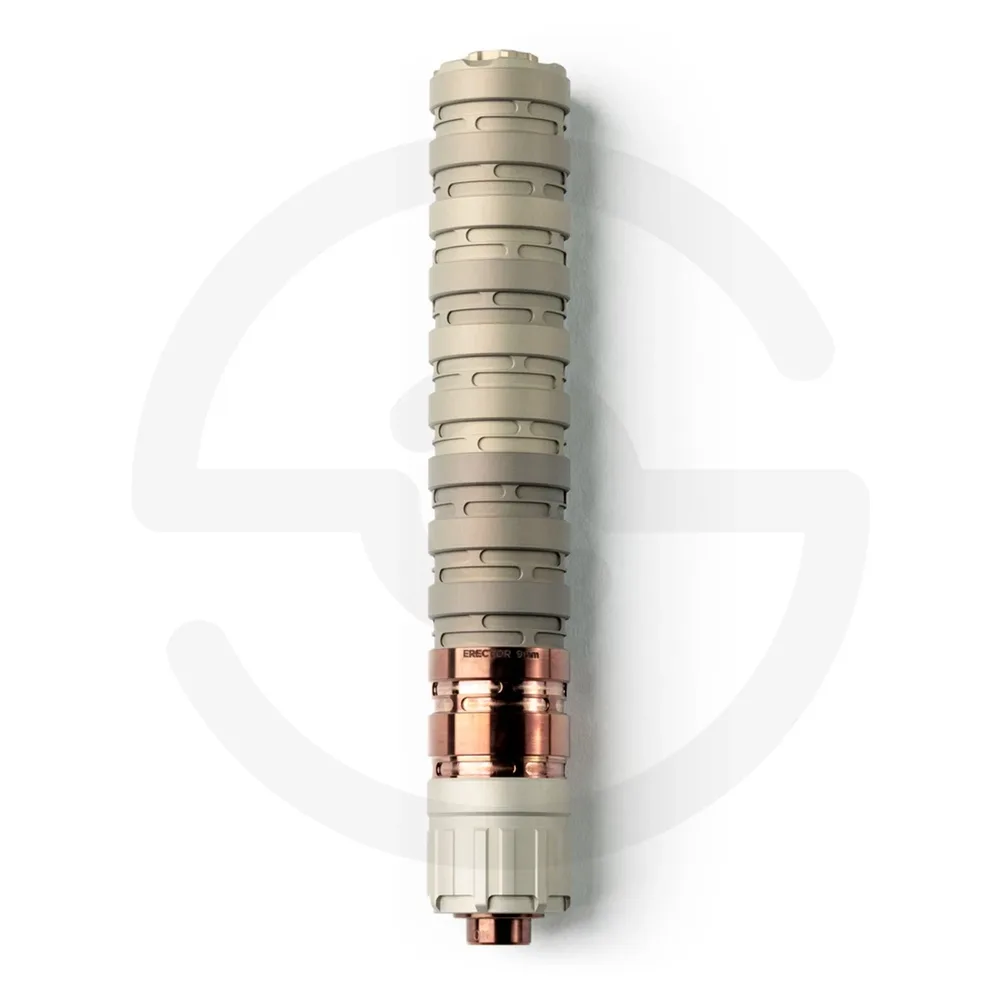 Q Erector 9 Suppressor — 9mm Desert Tan 1/2x28