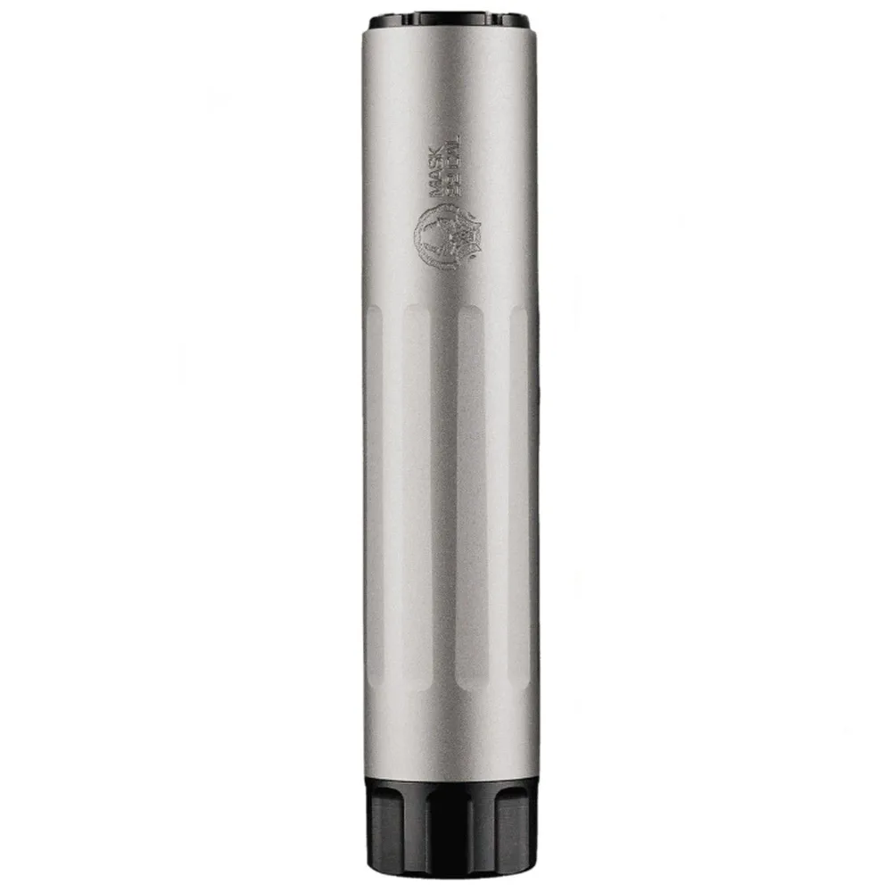 Dead Air Mask 22 HD — .22 LR Raw Titanium Satin Bead Blasted 1/2x28