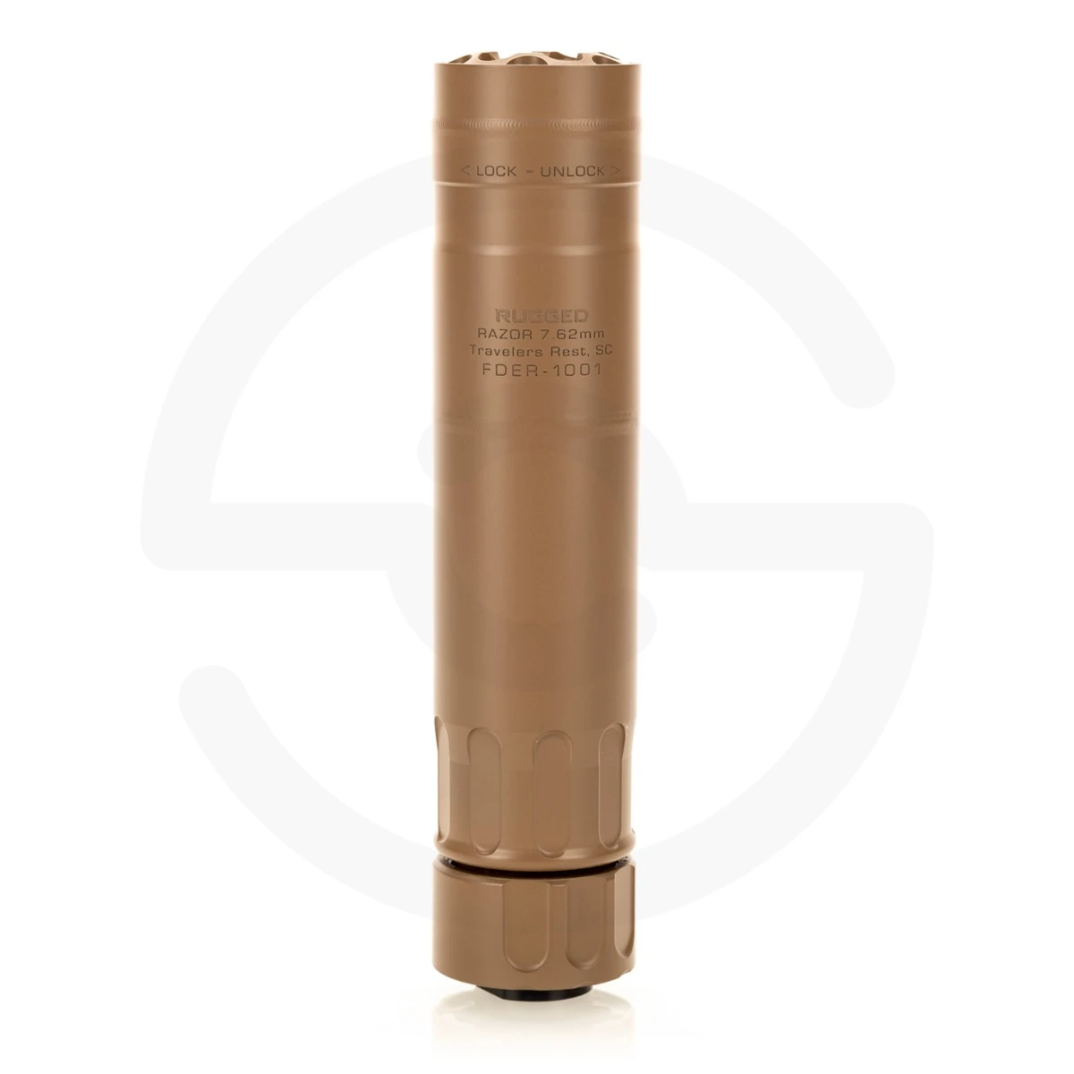 Rugged Suppressors Razor 7.62 — 7.62mm (.308) Flat Dark Earth Rugged Dual Taper Locking System